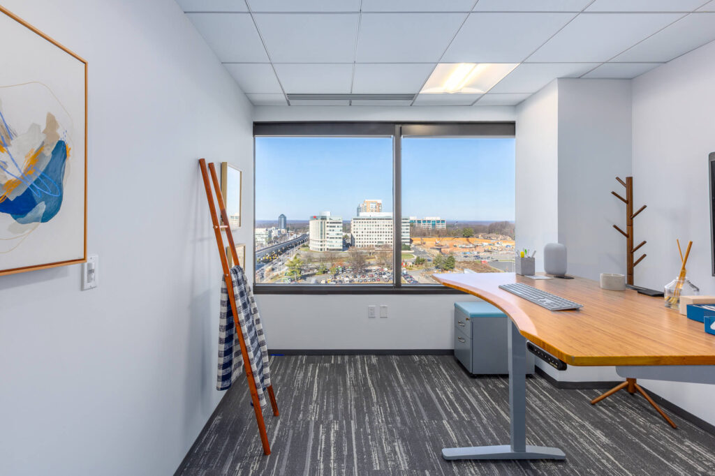 MetroOffices Tysons 29 - Metro Offices An office space for rent with a view of the city.