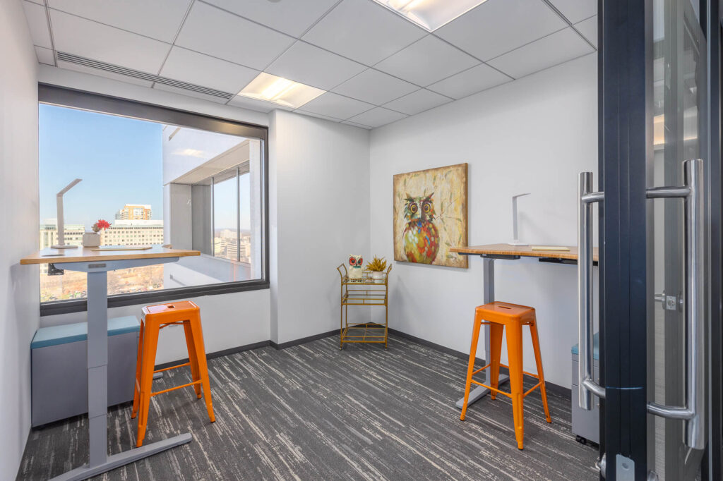 Office space for rent with city view.